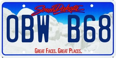 SD license plate 0BWB68