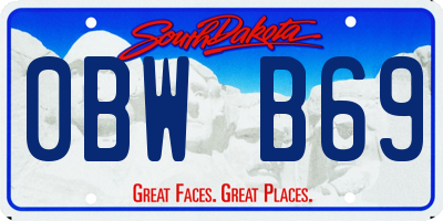 SD license plate 0BWB69