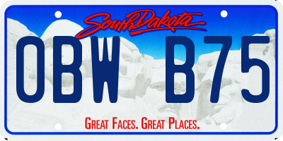 SD license plate 0BWB75
