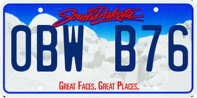 SD license plate 0BWB76