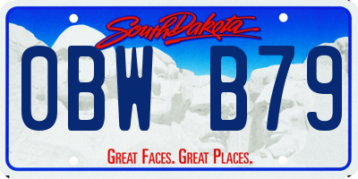 SD license plate 0BWB79