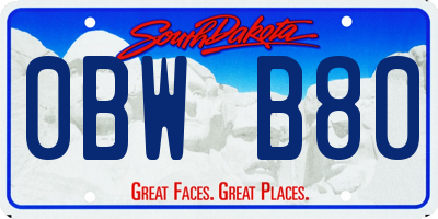 SD license plate 0BWB80