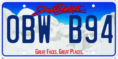 SD license plate 0BWB94