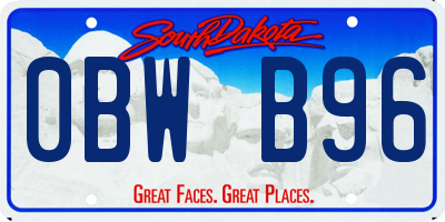 SD license plate 0BWB96