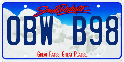 SD license plate 0BWB98