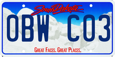 SD license plate 0BWC03