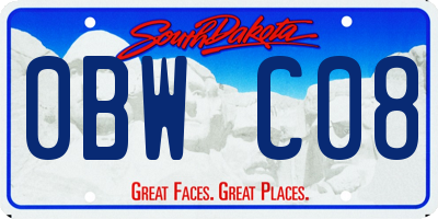 SD license plate 0BWC08