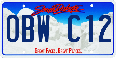 SD license plate 0BWC12