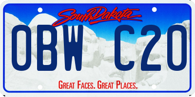 SD license plate 0BWC20