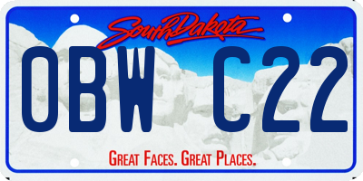 SD license plate 0BWC22