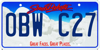SD license plate 0BWC27