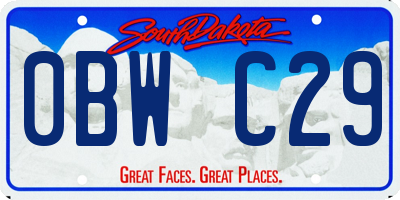 SD license plate 0BWC29