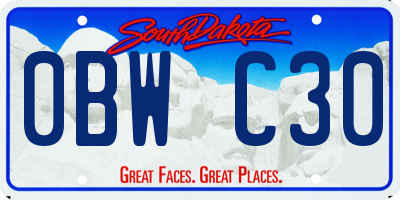 SD license plate 0BWC30