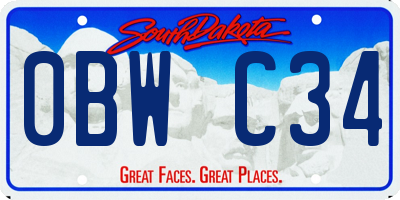 SD license plate 0BWC34