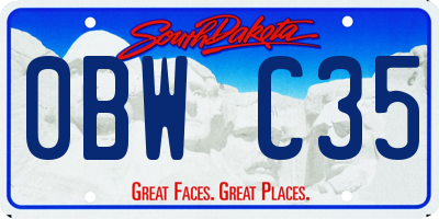 SD license plate 0BWC35