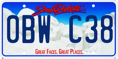 SD license plate 0BWC38