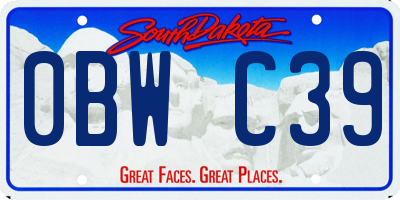 SD license plate 0BWC39
