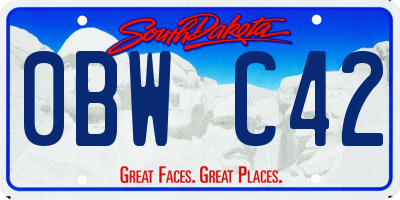 SD license plate 0BWC42
