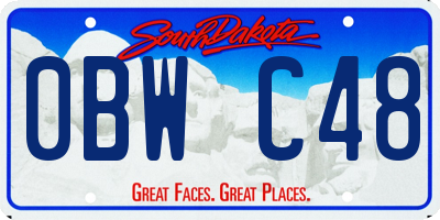 SD license plate 0BWC48