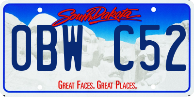 SD license plate 0BWC52