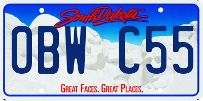 SD license plate 0BWC55