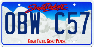 SD license plate 0BWC57