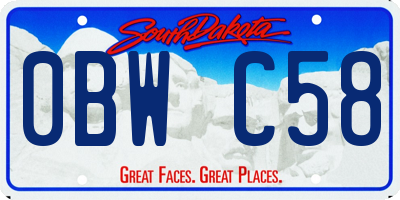 SD license plate 0BWC58