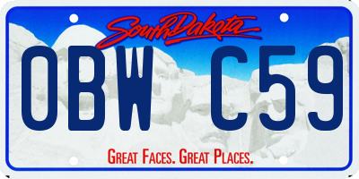 SD license plate 0BWC59