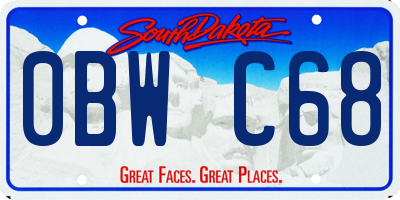 SD license plate 0BWC68