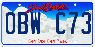 SD license plate 0BWC73