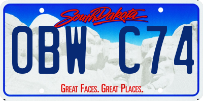 SD license plate 0BWC74