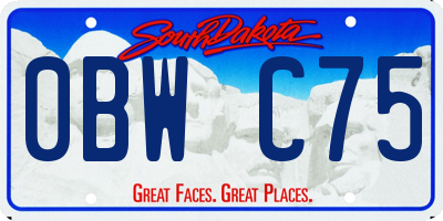 SD license plate 0BWC75