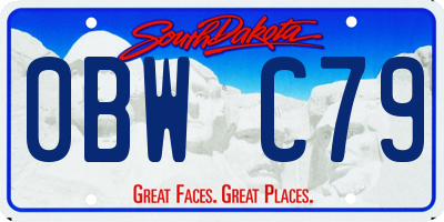 SD license plate 0BWC79