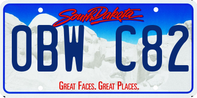 SD license plate 0BWC82