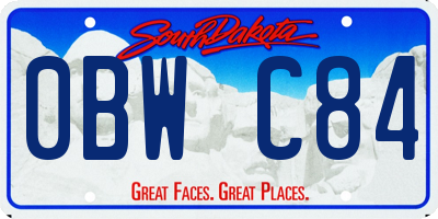 SD license plate 0BWC84