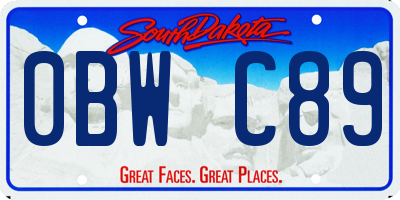 SD license plate 0BWC89
