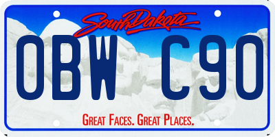 SD license plate 0BWC90