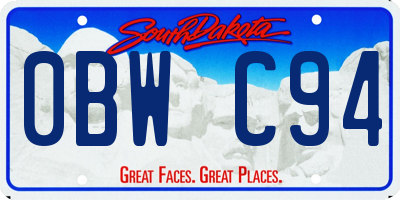 SD license plate 0BWC94