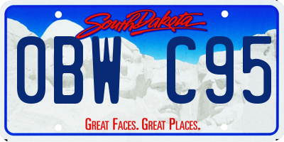 SD license plate 0BWC95