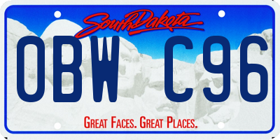 SD license plate 0BWC96