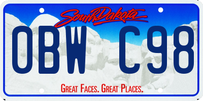 SD license plate 0BWC98