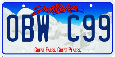 SD license plate 0BWC99