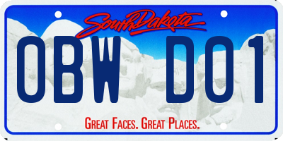 SD license plate 0BWD01