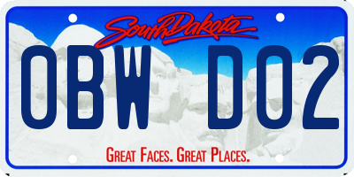 SD license plate 0BWD02