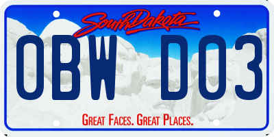 SD license plate 0BWD03
