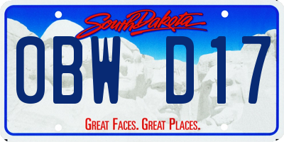 SD license plate 0BWD17