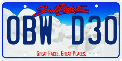 SD license plate 0BWD30