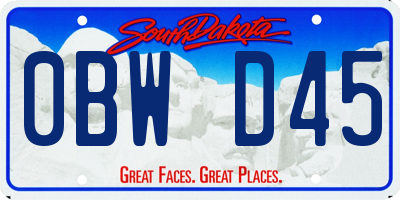 SD license plate 0BWD45