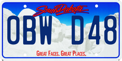 SD license plate 0BWD48