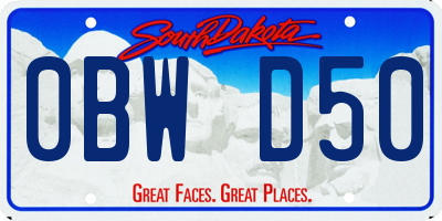 SD license plate 0BWD50